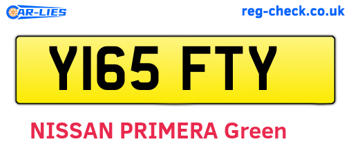 Y165FTY are the vehicle registration plates.