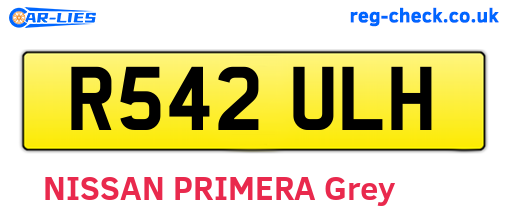 R542ULH are the vehicle registration plates.