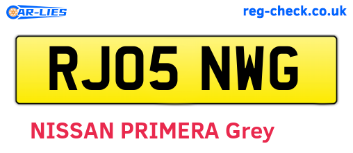 RJ05NWG are the vehicle registration plates.