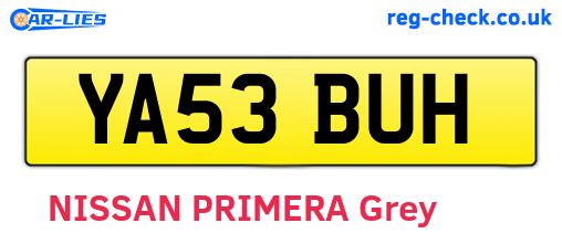 YA53BUH are the vehicle registration plates.