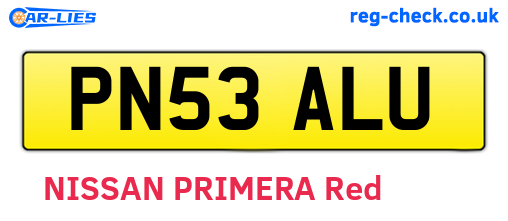 PN53ALU are the vehicle registration plates.