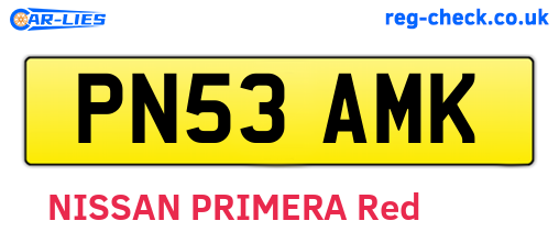 PN53AMK are the vehicle registration plates.