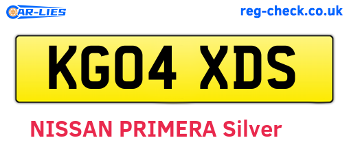 KG04XDS are the vehicle registration plates.