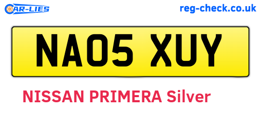 NA05XUY are the vehicle registration plates.