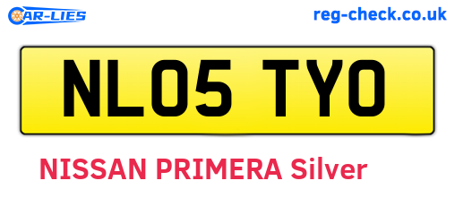 NL05TYO are the vehicle registration plates.