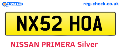 NX52HOA are the vehicle registration plates.