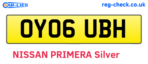 OY06UBH are the vehicle registration plates.