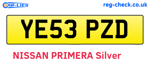 YE53PZD are the vehicle registration plates.