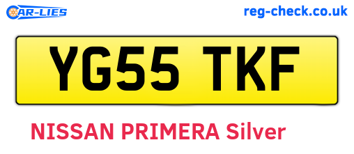 YG55TKF are the vehicle registration plates.