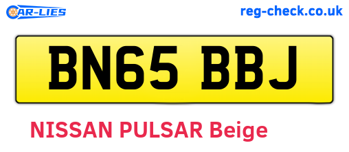 BN65BBJ are the vehicle registration plates.