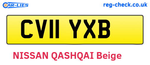 CV11YXB are the vehicle registration plates.