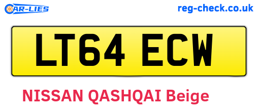 LT64ECW are the vehicle registration plates.
