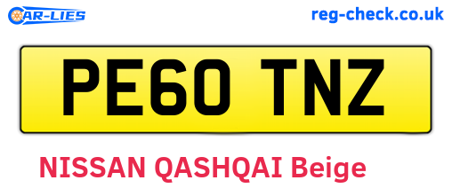 PE60TNZ are the vehicle registration plates.