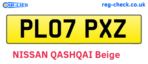 PL07PXZ are the vehicle registration plates.