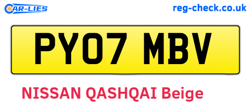 PY07MBV are the vehicle registration plates.