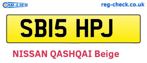 SB15HPJ are the vehicle registration plates.