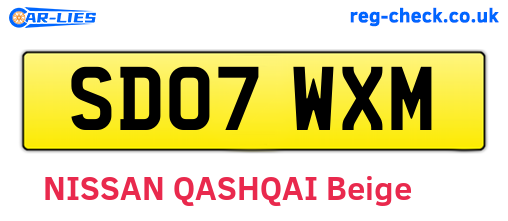 SD07WXM are the vehicle registration plates.