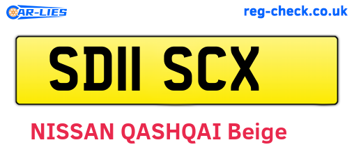 SD11SCX are the vehicle registration plates.