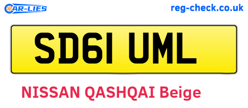 SD61UML are the vehicle registration plates.