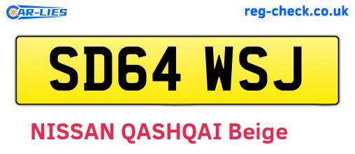 SD64WSJ are the vehicle registration plates.
