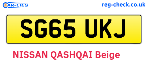 SG65UKJ are the vehicle registration plates.