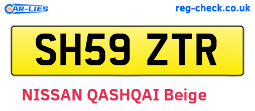 SH59ZTR are the vehicle registration plates.