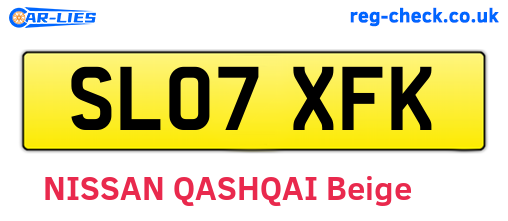 SL07XFK are the vehicle registration plates.