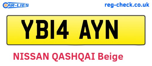 YB14AYN are the vehicle registration plates.