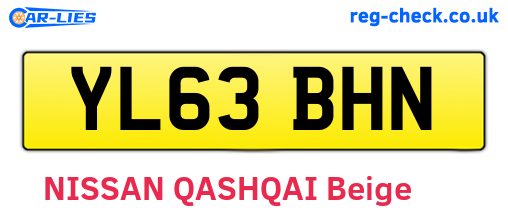 YL63BHN are the vehicle registration plates.