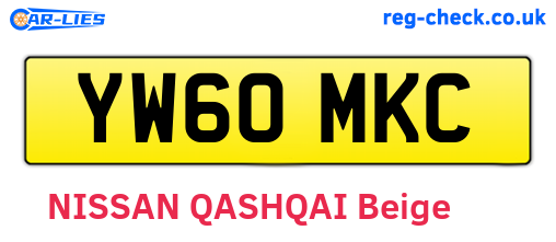 YW60MKC are the vehicle registration plates.