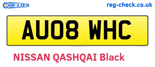 AU08WHC are the vehicle registration plates.