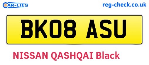 BK08ASU are the vehicle registration plates.