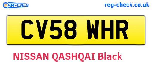 CV58WHR are the vehicle registration plates.