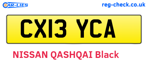CX13YCA are the vehicle registration plates.