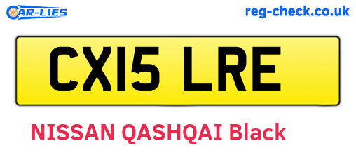 CX15LRE are the vehicle registration plates.