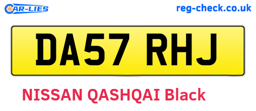 DA57RHJ are the vehicle registration plates.