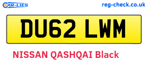 DU62LWM are the vehicle registration plates.
