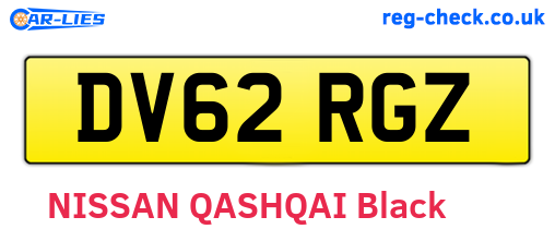 DV62RGZ are the vehicle registration plates.
