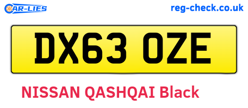 DX63OZE are the vehicle registration plates.