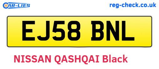 EJ58BNL are the vehicle registration plates.