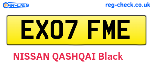 EX07FME are the vehicle registration plates.