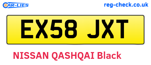 EX58JXT are the vehicle registration plates.