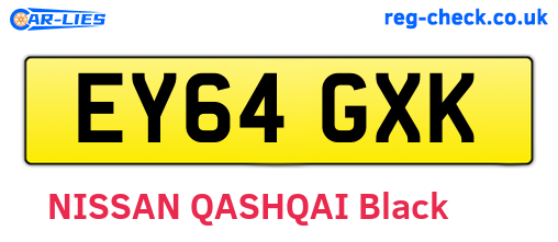 EY64GXK are the vehicle registration plates.