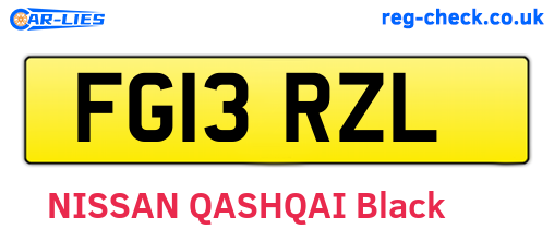 FG13RZL are the vehicle registration plates.