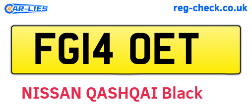 FG14OET are the vehicle registration plates.