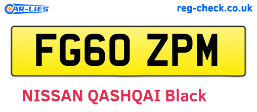 FG60ZPM are the vehicle registration plates.