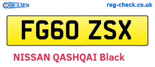 FG60ZSX are the vehicle registration plates.