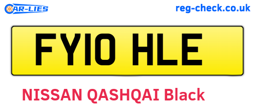 FY10HLE are the vehicle registration plates.