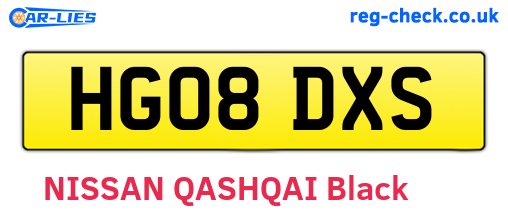 HG08DXS are the vehicle registration plates.