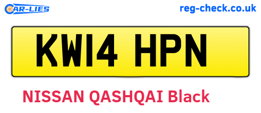 KW14HPN are the vehicle registration plates.